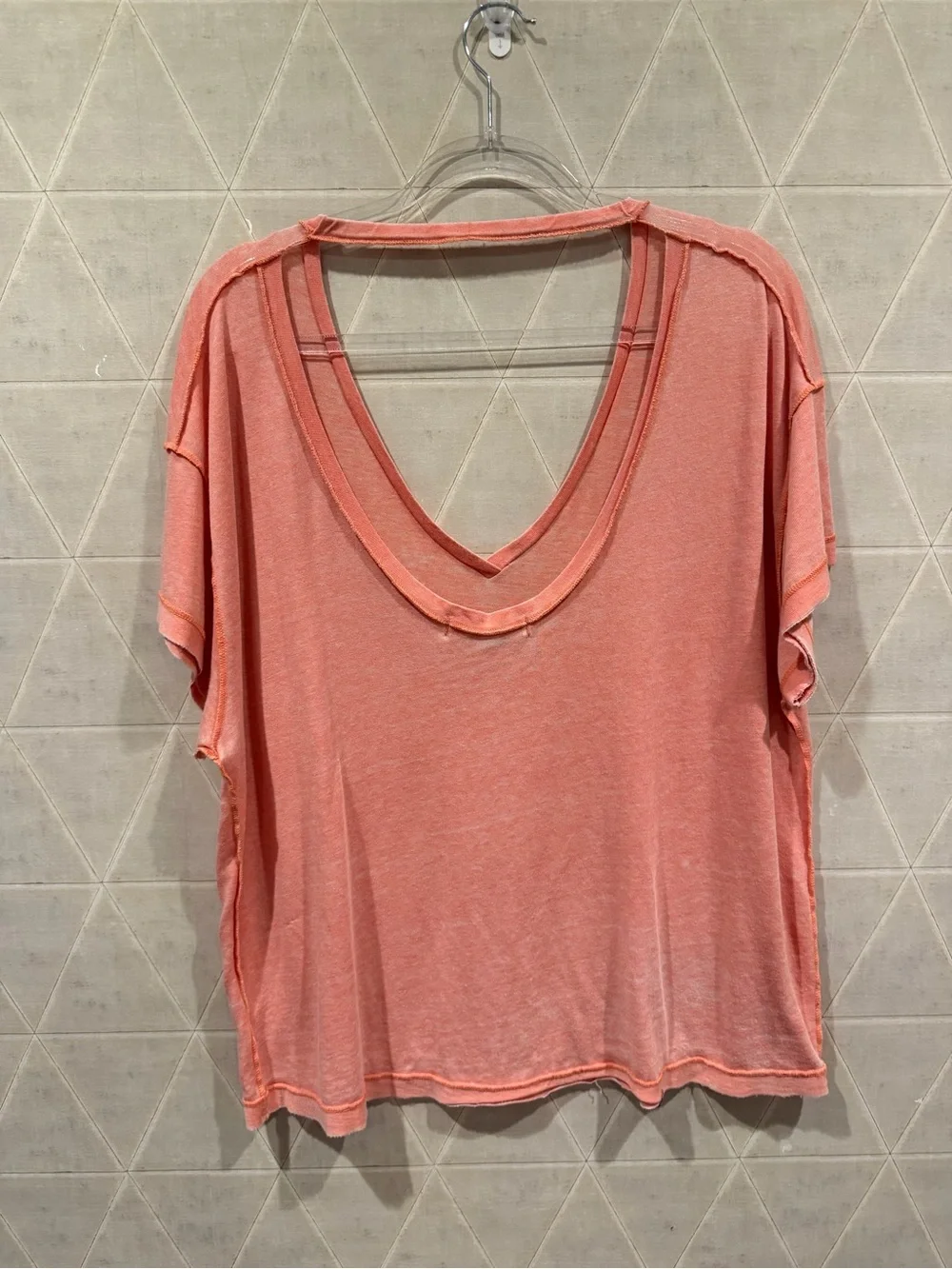Free People All Mine T Shirt In Apricot Coral Size Medium
